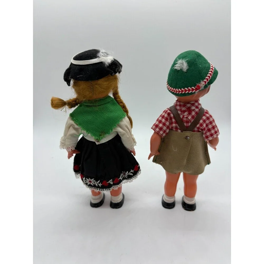 Vintage German Folk Dolls Pair Boy & Girl Bavarian Traditional Costume 6